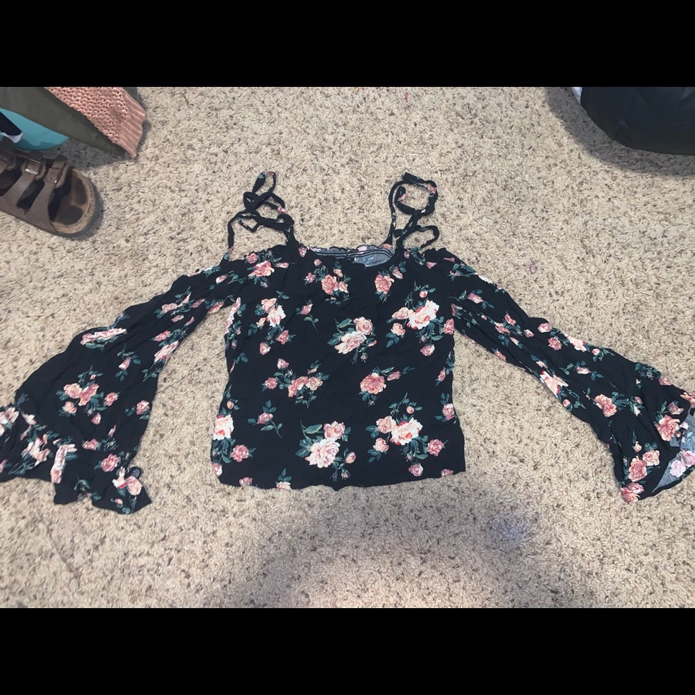 Off the shoulder floral blouse